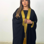 Black bisht abaya BSHT013-F1