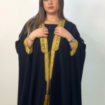 Black bisht abaya BSHT013-B7