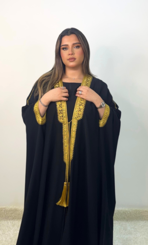 Black bisht abaya BSHT013-B7