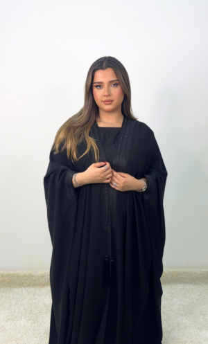 Black bisht abaya BSHT013-C3