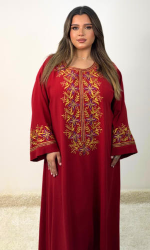 Red cotton jalabiya JL1955-C