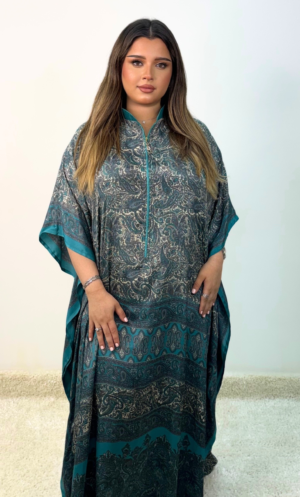Blue silk jalabiya JL0953-U37B