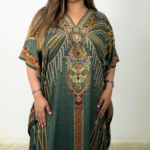 Green silk jalabiya TASD260-FR01-DTEL