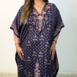 Blue silk jalabiya TASS648-FR01-BLU