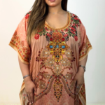 Peach silk jalabiya TASD249-FR01-PCH