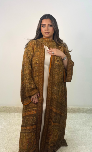 Turmeric yellow Silk abaya SRA002