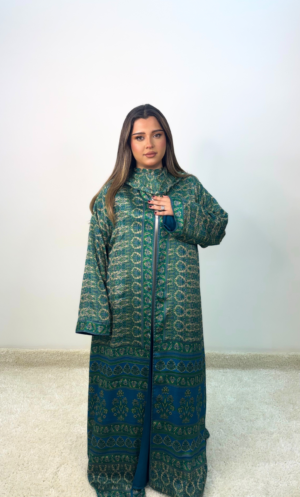 Blue & green silk abaya SRA001