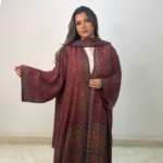 Maroon silk abaya SRA002