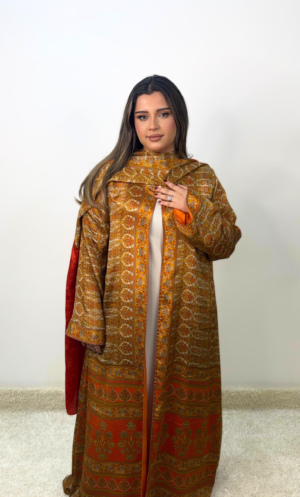 Orange silk abaya SRA001