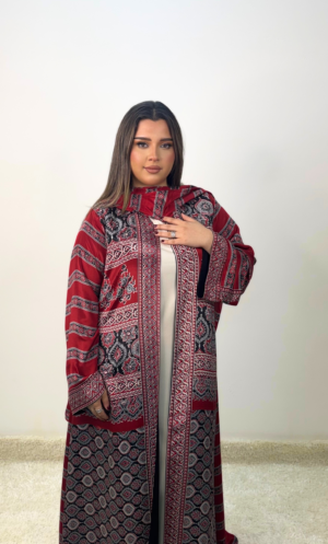 Red silk abaya SRA001