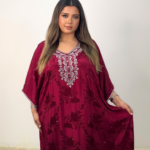 Maroon silk jalabiya RITU6957