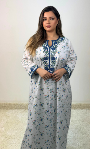 White cotton jalabiya JL1818-Q