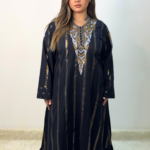 Black cotton jalabiya IT-26071