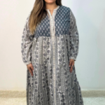 Gray cotton jalabiya IT-26070